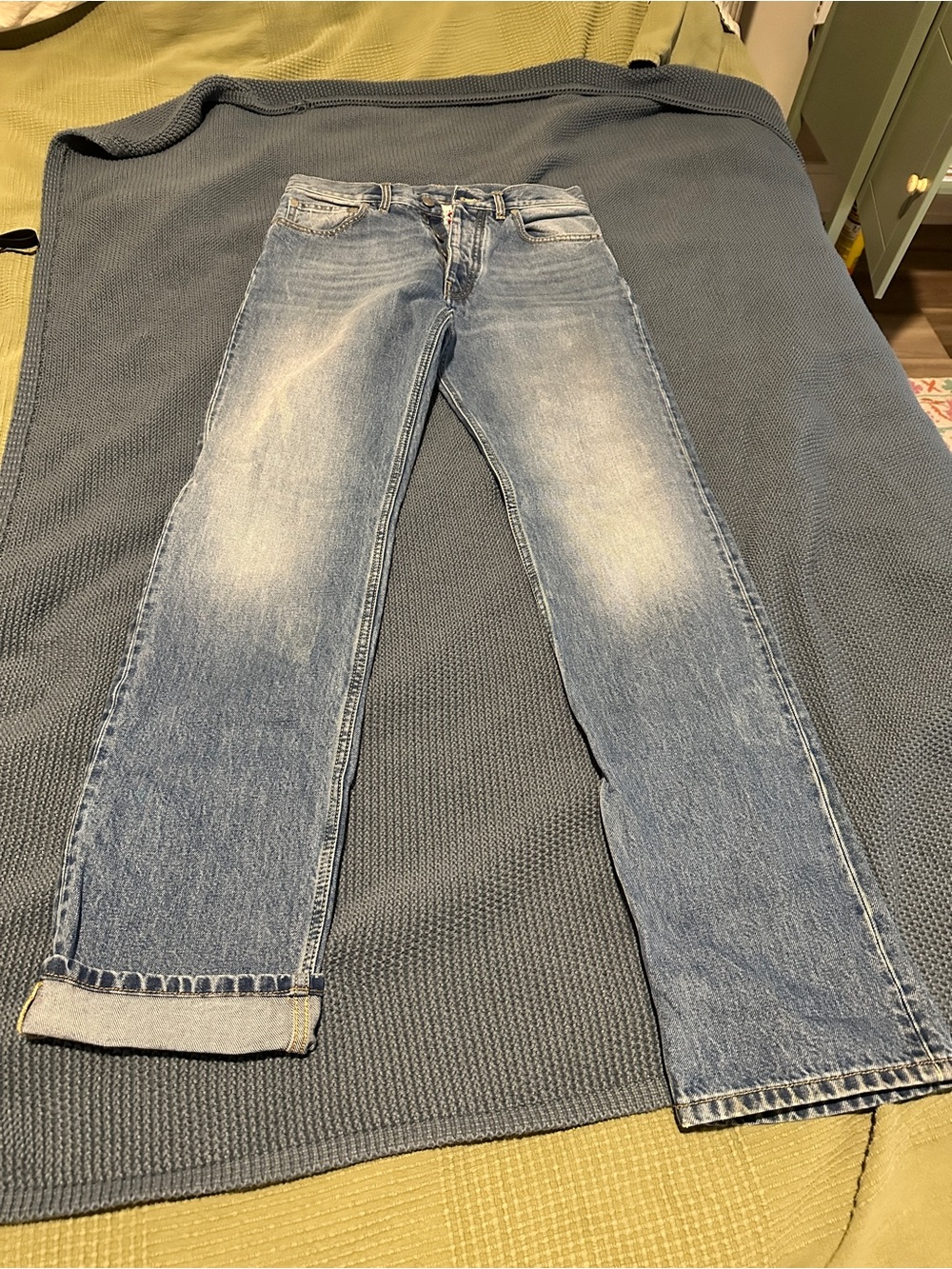 Authentic Maison Martin Margiela Classic Light Blue Washed Straight Jeans